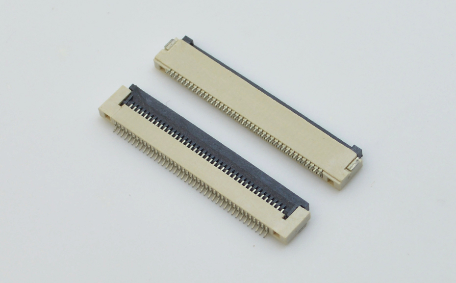 FFFC/FPC軟排線連接器0.5mm-45P翻蓋式下接H1.5燈條接插件插座,宏利
