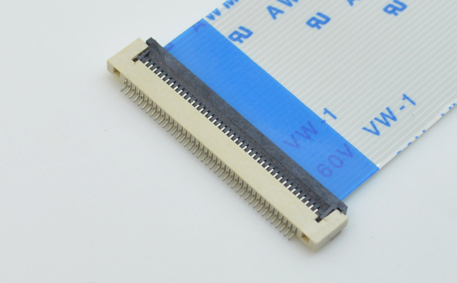 FFFC/FPC軟排線連接器0.5mm-45P翻蓋式下接H1.5燈條接插件插座,宏利