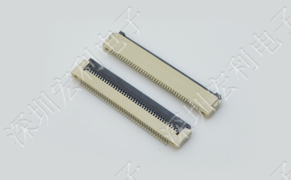 fpc柔性連接器0.5mm間距1.5H軟排線插座4P/6P/8P/10P/12P-40P翻蓋下接觸扁平連接器