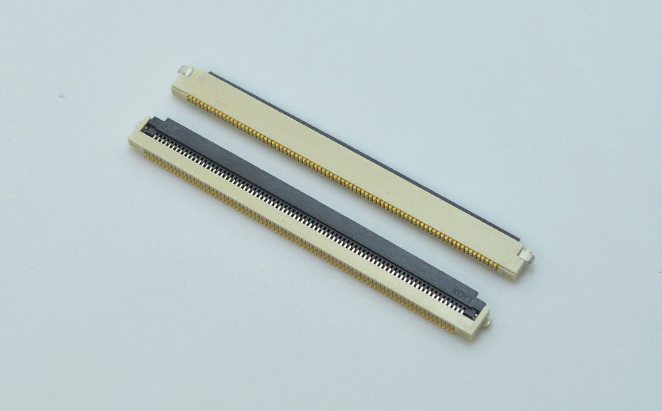 FPC翻蓋連接器0.5mm軟排線插座80P 1.8mmH鍍金下接觸連接器帶扣 fpc連接器廠家[宏利]