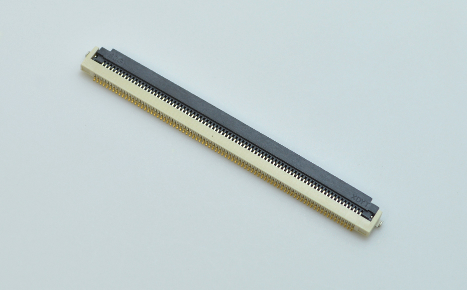 FPC翻蓋連接器0.5mm軟排線插座80P 1.8mmH鍍金下接觸連接器帶扣 fpc連接器廠家[宏利]