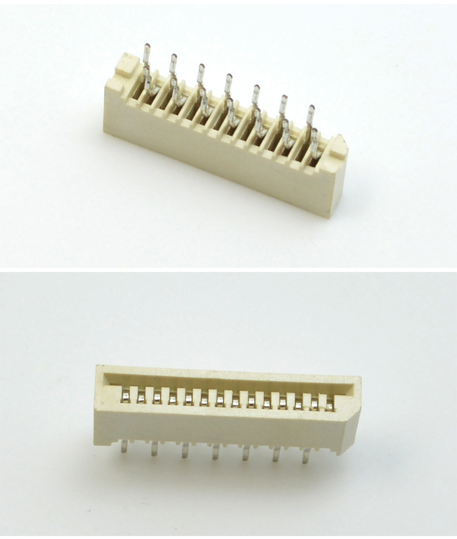FPC/FFC連接器 1.0mm間距 單面接直插針 4P-30P 無(wú)鎖插件式連接器,宏利
