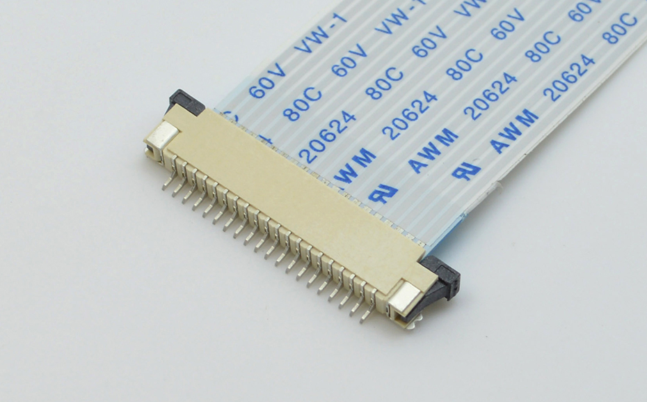 FPC/FFC連接器 0.5MM間距前插后翻 軟排線座翻蓋上接50P,宏利