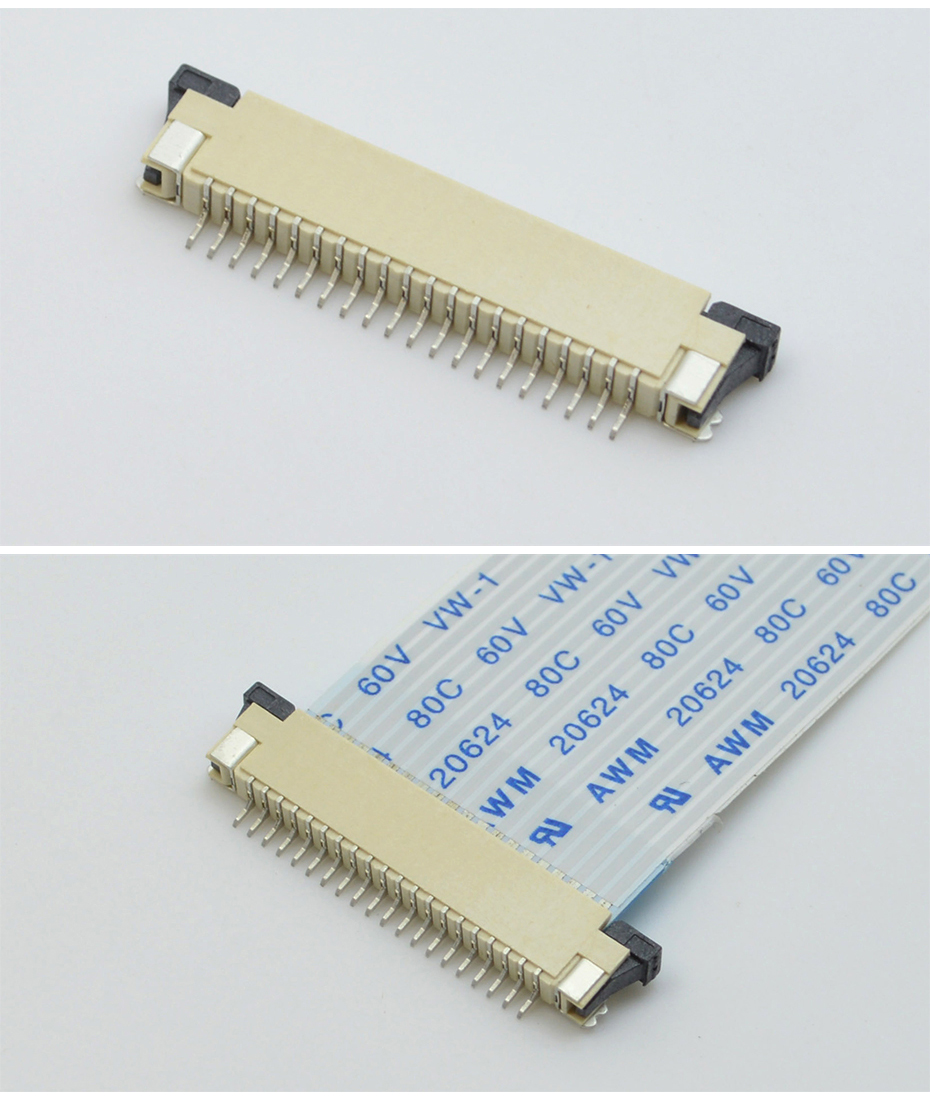 FPC/FFC連接器 0.5MM間距前插后翻 軟排線座翻蓋上接50P,宏利