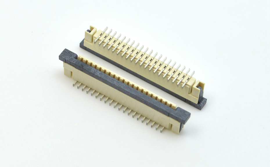 接插件FFC/FPC連接器 1.0MM 8P 一字腳 立貼帶鎖 扁平電纜連接器,宏利