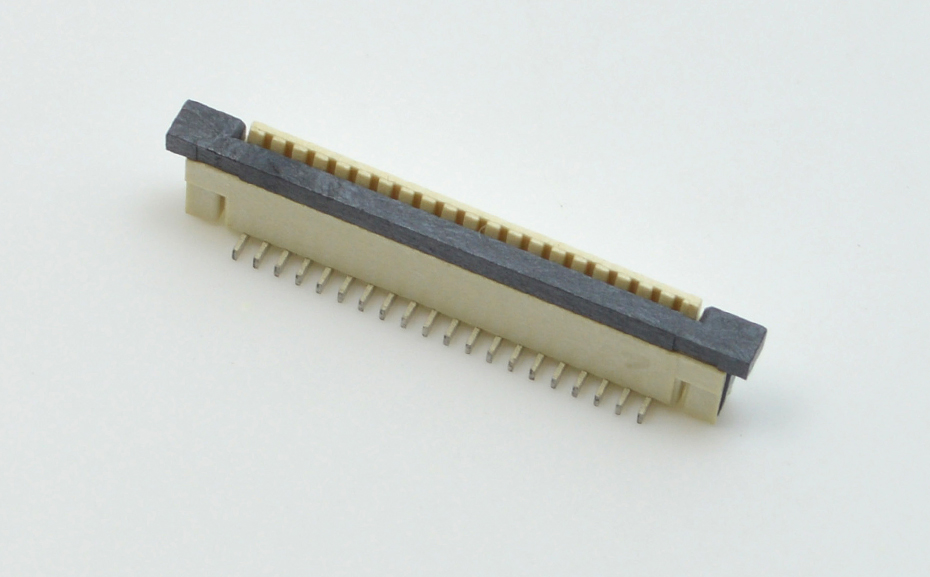 fpc連接器16pin-fpc連接器型號1.0一字立貼fpc連接器-宏利