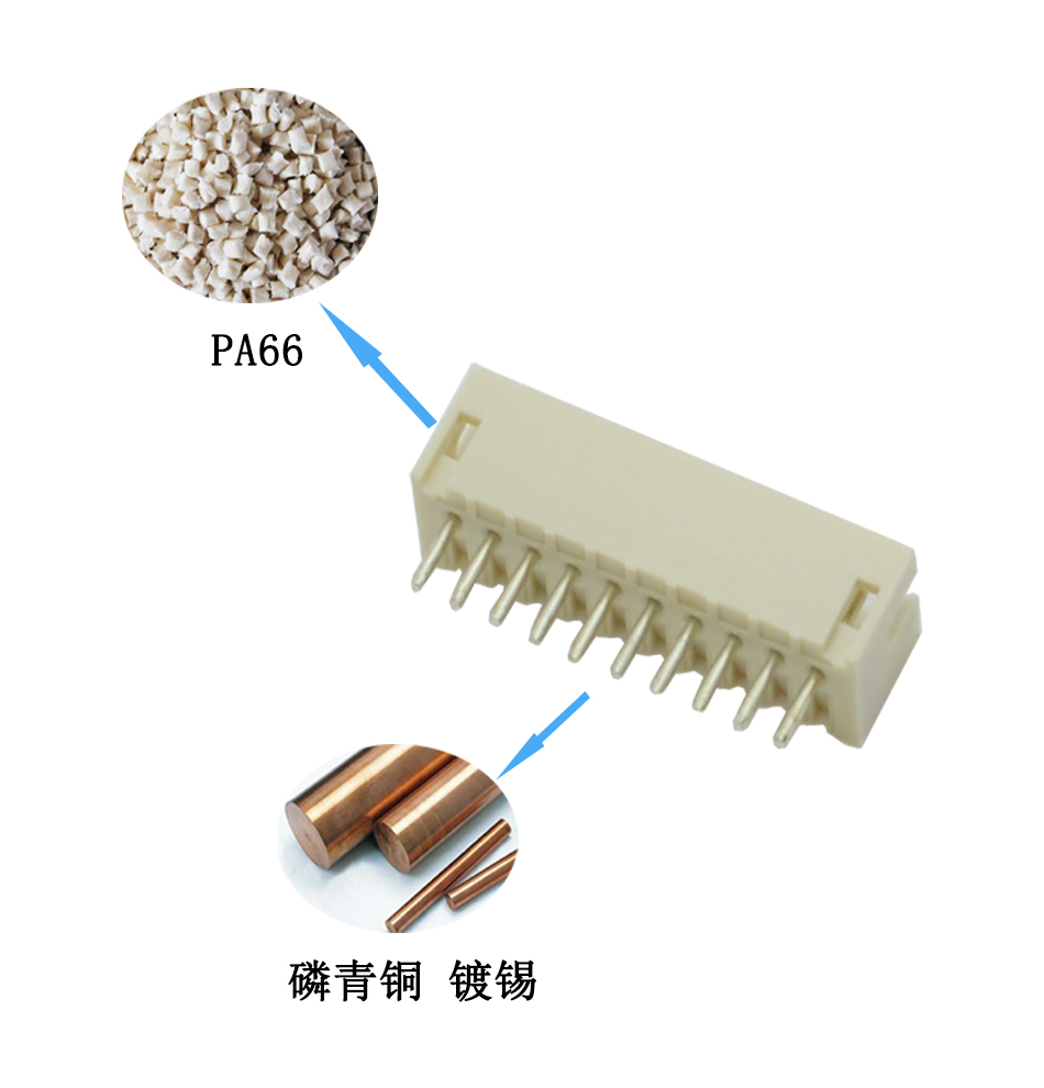 ZH1.5mm 6P 單排連接器1.5mm間距 6芯接插件 直針,宏利